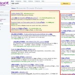 Muestra de anuncios ppc en Yahoo Search Marketing