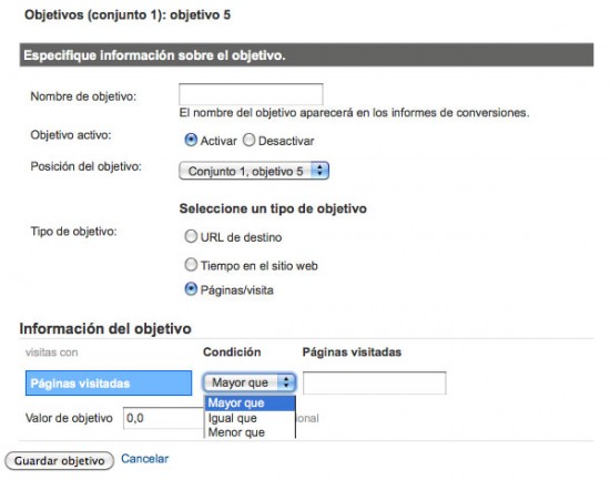 Nuevos tipos de objetivos en Google Analytics Nuevos tipos de objetivos en Google Analytics