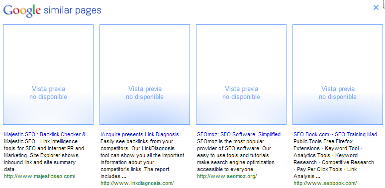 Google Similar Pages Google Similar Pages