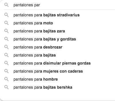 Ideas de búsquedas long tail para el sector de la moda